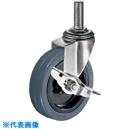 ■ハンマー EAシリーズオールステンレス 旋回式ゴム車輪85mm ストッパー付 315EARN85(8143922)[送料別途お見積り][法人限定][掲外取寄]