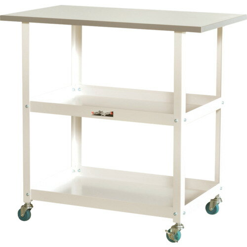オレンジブック トラスコ中山　TRUSCOヤマテック 補助作業台 天板付き150ワゴン 低圧メラミン天板 棚板2段仕様 W750×D450×H738mm シルキーホワイト 〔品番:HTC7545W〕[ 注番:8178107]特長●作業用・移...
