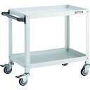 ■TRUSCO ツールワゴン ラビットワゴン 600×400×H600 ハンドル付 ウレタン車輪 ホワイト RBW662HUW(8183133)
