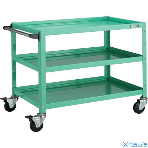 ■TRUSCO ツールワゴン バーディワゴン 900X600XH740 3段 ヤンググリーン BDW793YG(8183764)