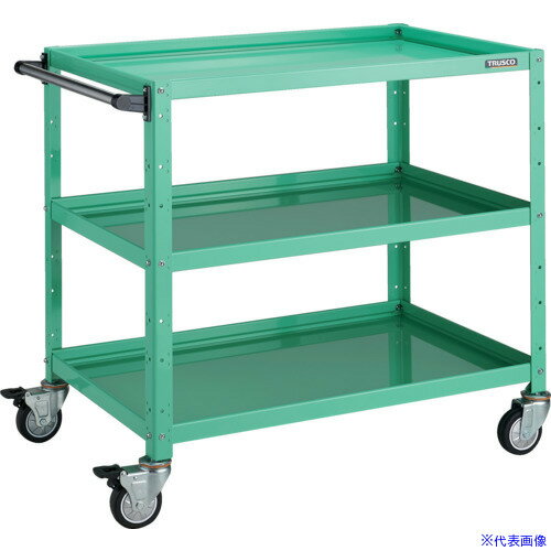 ■TRUSCO ツールワゴン バーディワゴン 900X600XH880 ウレタン車輪 ヤンググリーン BDW993UYG(8183768)