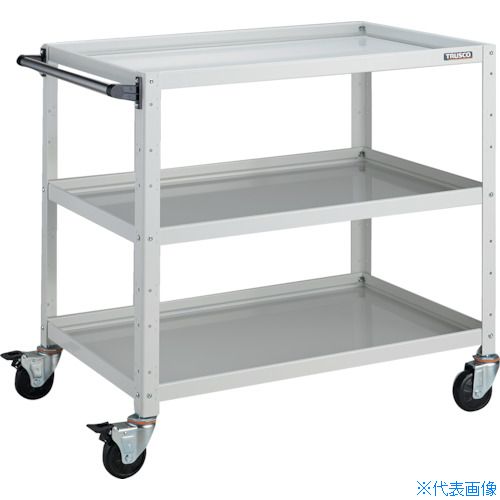 ■TRUSCO ツールワゴン バーディワゴン 900X600XH880 3段 ホワイト BDW993W(8183769)