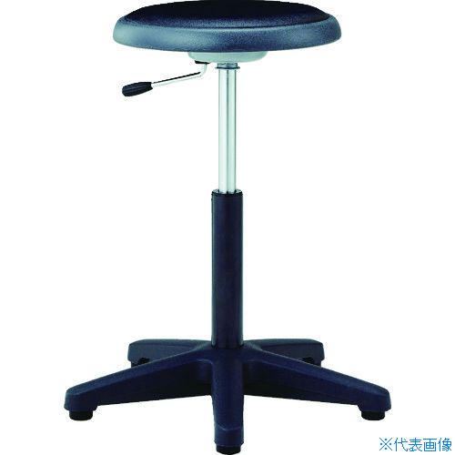■TRUSCO 作業用チェア ガス調整式 Φ360XH495-640 ブラック WC360BK(8185227)