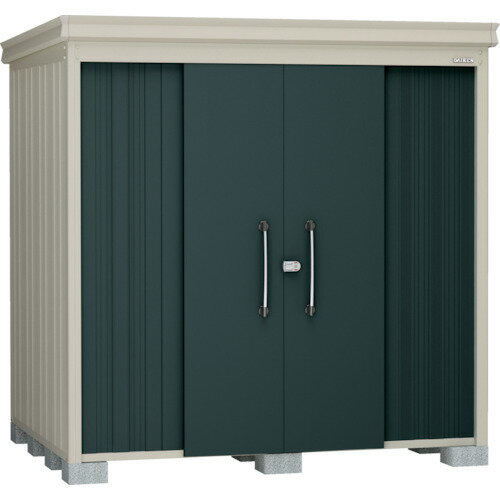 ■DAIKEN 物置ガーデンハウス DM-Z2117棚板付一般型 マカダムグリーン DMZ2117MG(8204872)[送料別途お見..