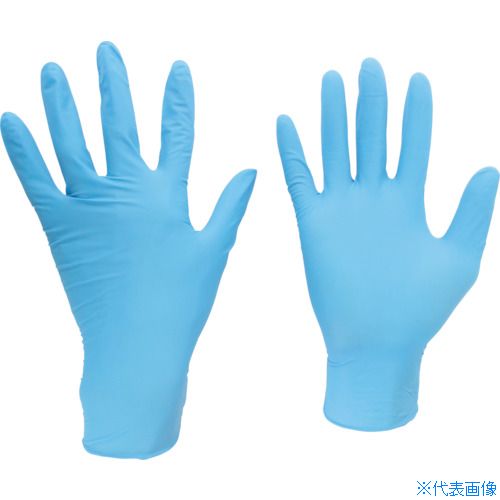 ■ミドリ安全 ニトリル使い捨て手袋 粉付 青 LL (100枚入) VERTE752KLL(8219663)