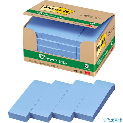 ��3M �ݥ��ȡ����å� 75X25mm 100��X20�ѥå� �֥롼 5001B(8283395)