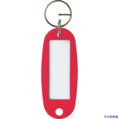 ■OP キーホルダー名札 ハードタイプ 10枚 赤 KH5010RD(8355217)