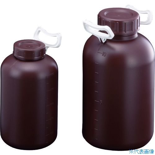 ■サンプラ PE取手付広口瓶 遮光 5L 02924(8362223)