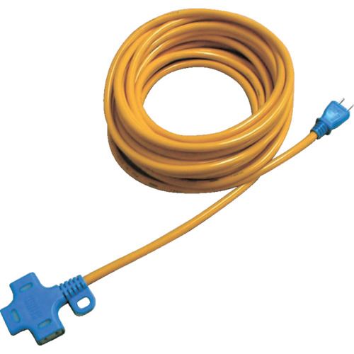 ■正和電工 抜け止め機能付きマルチタップ延長コード 10m 黄/青 ND10(8513788)[送料別途お見積り][法人..
