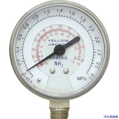 ■Asada アンモニア用マニホールドゲージ 高圧連成計 φ68mm Y40201(8521184)[送料別途お見積り][法人限..