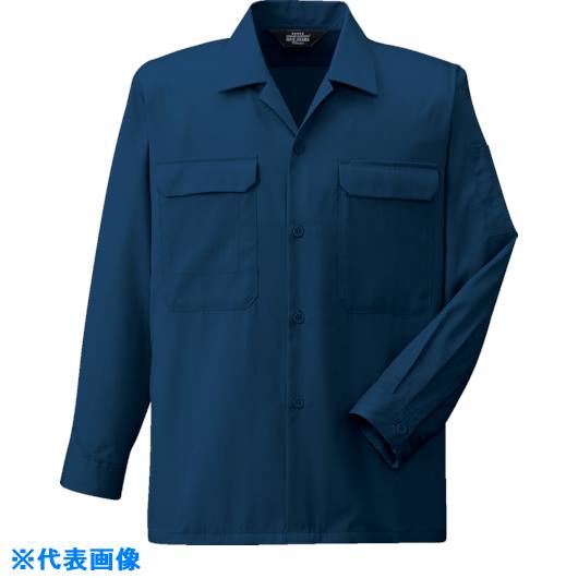■コーコス 開襟長袖シャツA−6658 1 ネイビー M A66581M(8541924)[送料別途お見積り][法人限定][掲外取寄]