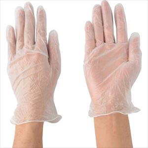 ■川西 調理用ビニール使いきり手袋 粉なし 100枚入り Mサイズ 2025M(8549025)×20[送料別途お見積り][法人限定][掲外取寄](4.0)