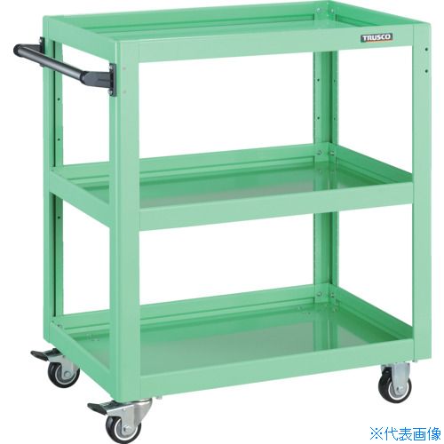 ■TRUSCO ツールワゴン ドルフィン 高さ調節式 W600 ウレタン車輪 ヤンググリーン DLWSA973UYG(8549317)