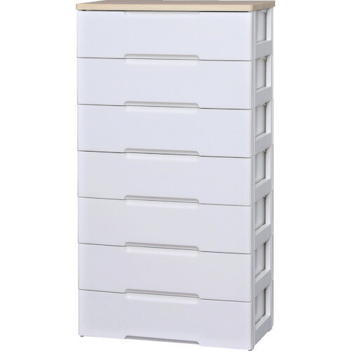 Rakuten - ■IRIS 250137 ウッドトップチェスト 7段 ホワイト/ペアー HG727WH(8557623)[法人限定][直送元]