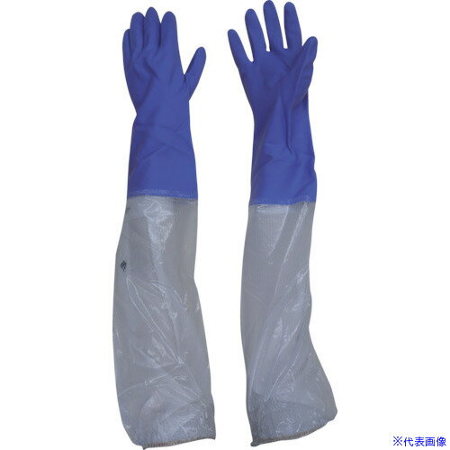 ■ビニスター 腕カバー付手袋 ビニスター腕カバー付フルールあつ手 バイオレット L 721VL(8571965)