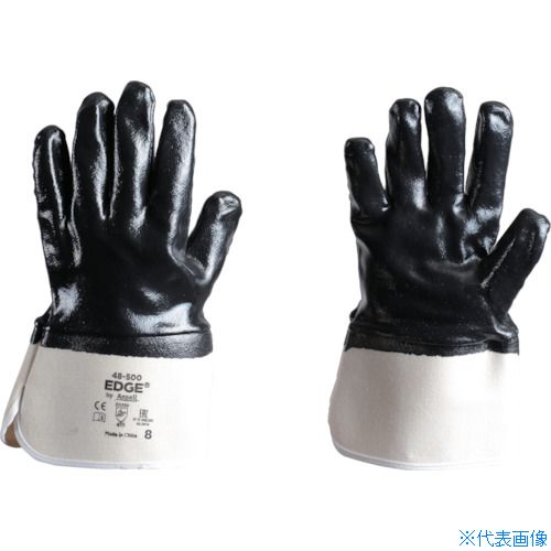 オレンジブック トラスコ中山　TRUSCOAnsell 【売切廃番】ニトリルコーティング手袋 エッジ 48−500 XXLサイズ 〔品番:4850011〕[ 注番:8580695]特長●摩耗に強い手袋です。●ニトリルコーティングにより油や水をはじきます。用途●金属加工に。●清掃・ごみ収集作業に。仕様●色：ブラック●サイズ：XXL●全長(cm)：25.5〜28.7●手のひら周り(cm)：27.0●中指長さ(cm)：9.2●厚さ(mm)：1.15●すべり止め：ニトリルゴム仕様2●裏毛付●EN388規格：耐摩耗レベル4、耐切創レベル1、耐引裂レベル1、耐突刺レベル1●EN388：2016規格：耐切創レベルB材質/仕上●表：ニトリル●裏：綿セット内容/付属品注意原産国（名称）中国JANコード本体質量180gオレンジブック トラスコ中山　TRUSCOAnsell 【売切廃番】ニトリルコーティング手袋 エッジ 48−500 XXLサイズ 〔品番:4850011〕[注番:8580695][本体質量：180g]《包装時基本サイズ：360×175×30》〔包装時質量：194g〕分類》保護具》作業手袋》ニトリルゴム手袋☆納期情報：仕入れ先通常在庫品 (欠品の場合有り)