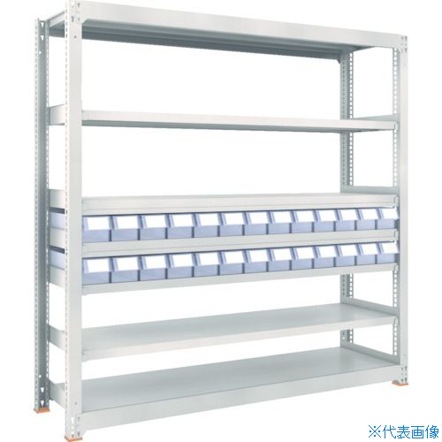 ■TRUSCO スチールラック M3型中量棚 H1800 樹脂透明引出付 小X26 M36657C26(8596098)