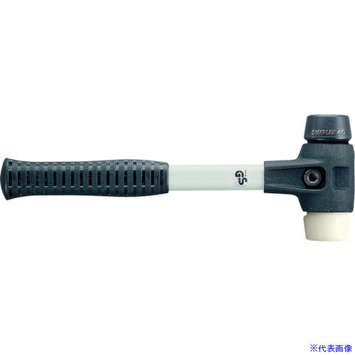 ■HALDER SIMPLEX プラスチックハンマー 強化型鋳鋼ハウジング、グラスファイバー製ハンドル 径(60)mm ゴム複合材(黒)・ナイロン(白) 3728.060(8599686)[送料別途お見積り][法人限定][掲外取寄]