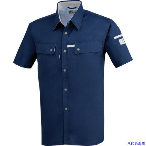 ■XEBEC 半袖シャツ1552−19−L ディープネイビー 155219L(8612430)[送料別途お見積り][法人限定][掲外取寄](4.0)