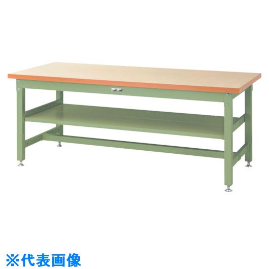 オレンジブック トラスコ中山　TRUSCOヤマテック 重量作業台 ワークテーブル スーパータイプ 中間(全面)棚板付 1500×750×H740mm アイボリー/ヤマテックグリーン 〔品番:SSM1575S2IG〕[ 注番:8683253]特長●本体脚部はオプションの中間棚板をはめ込むだけで取り付けられるスリット脚タイプになり、2枚取り付けると全面中間棚板としてもご使用になれます。●脚元にもオプションの半面棚板を2枚取り付けることで全面棚板としてご使用になれます。用途●工場●学校仕様●天板材質：メラミン●間口(mm)：1500●奥行(mm)：750●高さ(mm)：740●天板色：アイボリー●天板：メラミン●色：本体グリーン仕様2●天板：メラミン●色：天板アイボリー・本体グリーン材質/仕上●天板：メラミン●本体：スチールセット内容/付属品●中間棚板(半面)：2枚●中間用棚受けセット：1セット注意原産国（名称）日本JANコード4573581445813本体質量56.1kgオレンジブック トラスコ中山　TRUSCOヤマテック 重量作業台 ワークテーブル スーパータイプ 中間(全面)棚板付 1500×750×H740mm アイボリー/ヤマテックグリーン 〔品番:SSM1575S2IG〕[注番:8683253][本体質量：56.1kg]分類》物流・保管用品》作業台》一般作業台☆納期情報：オレンジブック掲載以外でメーカー直送品（送料元払い）【法人限定＝会社名ご記入お願い致します。】※北海道・沖縄・離島は運賃別途商品も含む