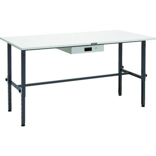 ■TRUSCO 軽荷重作業台高さ調節式(150kg)AEM型 1800X900XH650〜950 薄型1段引出付 ダークグレー色 SAEM1809UDK1DG(8688775)[法人限定][直送元]