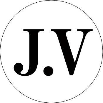 つくし工房 安全標識 860-B 『J.V』 ヘルメット用ステッカー 白地/黒文字 φ45
