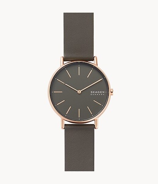スカーゲン(SKAGEN) SIGNATUR チャコールレザーウォッチ SKW2794
