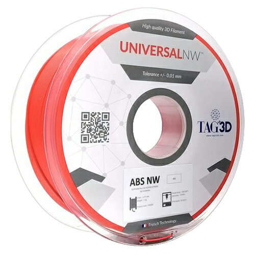◆TAGin3D 3Dプリンター用フィラメント ユニバーサルNwABSフィラメント レッド 1kg ABS NW-1.75RD ◆TAGin3D 3Dプリンター用フィラメント ユニバーサルNwABSフィラメント レッド 1kg ABS NW-1.75RD