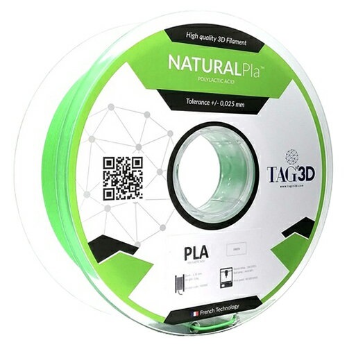 ◆TAGin3D 3Dプリンター用フィラメント ナチュラルPLAフィラメント グリーン 1kg PLA NAT-1.75GN ◆TAGin3D 3Dプリンター用フィラメント ナチュラルPLAフィラメント グリーン 1kg PLA NAT-1.75GN