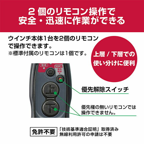 リョービ(京セラ・KYOCERA) リモコンウインチ AWI62RC 20m 電動ウインチ(最大吊揚荷重60Kg) 【在庫有り】 3