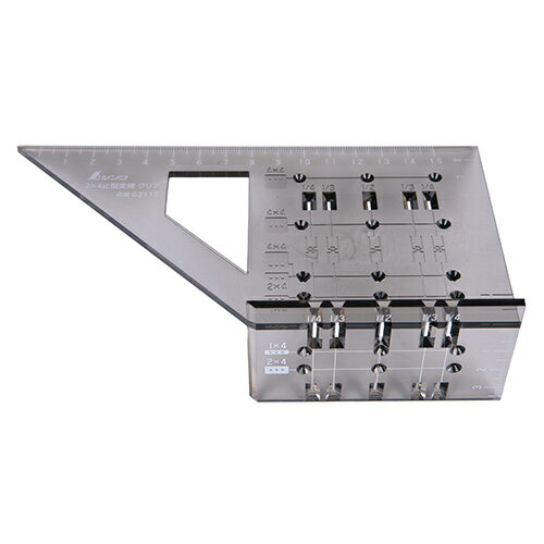 ◆シンワ測定 シンワ シンワ2×4止型定規 クリア 62115