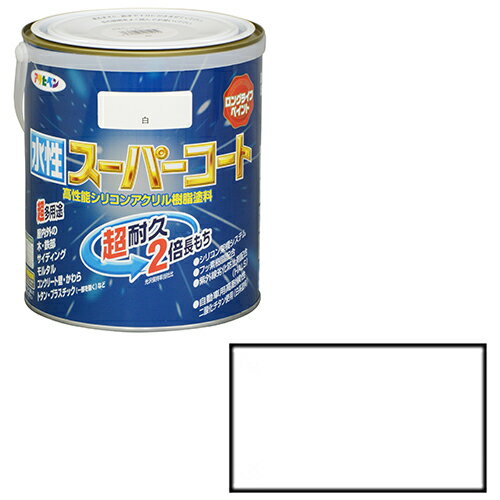 ◆アサヒペン 多用途 水性スーパーコート 1.6L シロ