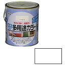 ◆アサヒペン 水性多用途カラー 1.6L ツヤケシシロ