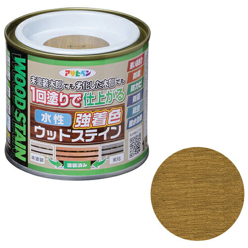 ◆アサヒペン 水性強着色ウッドステイン 1/5L オーク