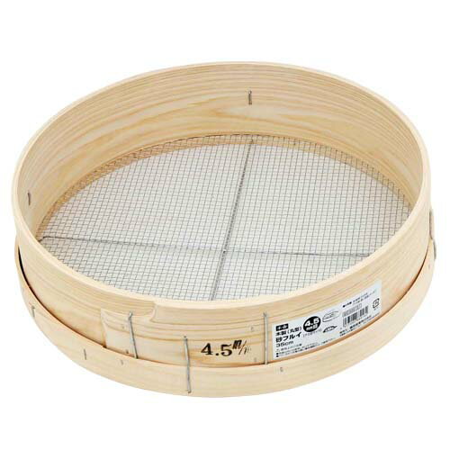 ◆藤原産業 千吉 木製砂フルイ（丸型）35cm 4.5MM