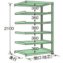 【商品説明】 ●グリーン色の連結タイプ。 ●荷重200kg、天板を含むラックの棚段数は6段です。 ●ボルトレスで、組み立ては実に簡単。 ●5種類の荷重タイプと2種類の標準塗装色から最適のタイプをお選びいただけます。 ●豊富なオプションパーツ...