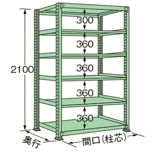 扶桑金属工業 中量ラック ME2115S06T 単連:単体タイプ 棚：6段(天板含む) [法人限定][送料別途お見積り]