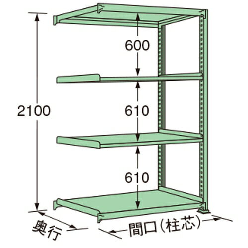 扶桑金属工業 中量ラック ML2112K04R 単連:連結タイプ 棚：4段(天板含む) [法人限定][送料別途お見積り]