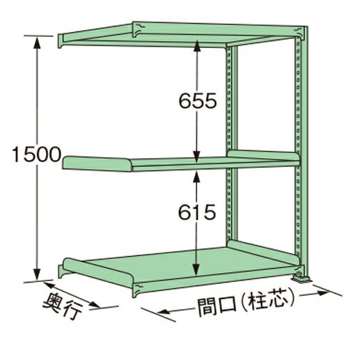 扶桑金属工業 中量ラック MS1518L03R 単連:連結タイプ 棚：3段(天板含む) [法人限定][送料別途お見積り]
