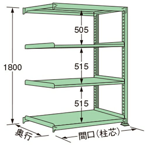 扶桑金属工業 中量ラック MS1818S04R 単連:連結タイプ 棚：4段(天板含む) [法人限定][送料別途お見積り]