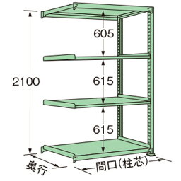 扶桑金属工業 中量ラック MS2118L04R 単連:連結タイプ 棚：4段(天板含む) [法人・事業所限定][送料別途お見積り]