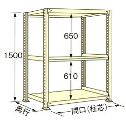 扶桑金属工業 中量ラック WE1518M03T 単連:単体タイプ 棚：3段(天板含む) [法人・事業所限定][送料別途お見積り]