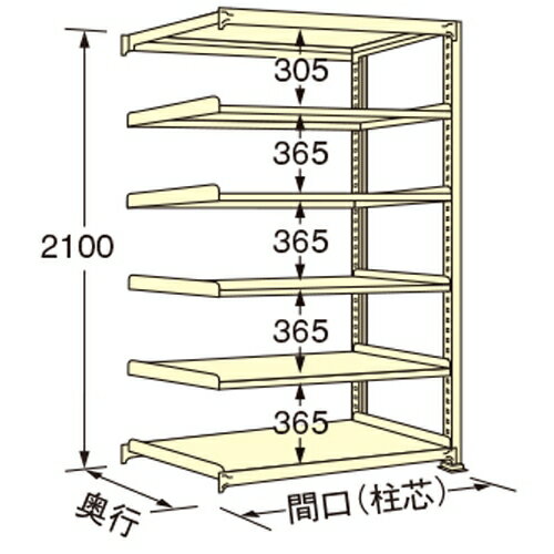 扶桑金属工業 中量ラック WS2115M06R 単連:連結タイプ 棚：6段(天板含む) [法人限定][送料別途お見積り]
