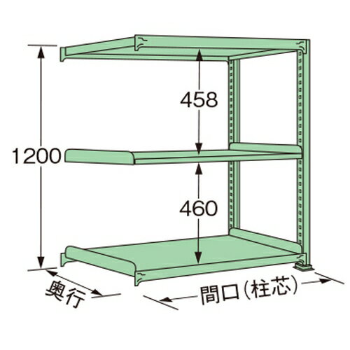 扶桑金属工業 中量ラック MG1212J03R 単連:連結タイプ 棚：3段(天板含む) [法人・事業所限定][送料別途お見積り]