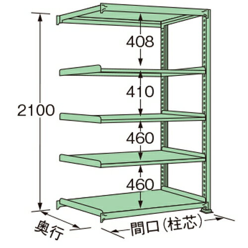 扶桑金属工業 中量ラック MG2109K05R 単連:連結タイプ 棚：5段(天板含む) [法人・事業所限定][送料別途お見積り]