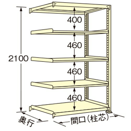 扶桑金属工業 中量ラック WL2118L05R 単連:連結タイプ 棚：5段(天板含む) [法人限定][送料別途お見積り]