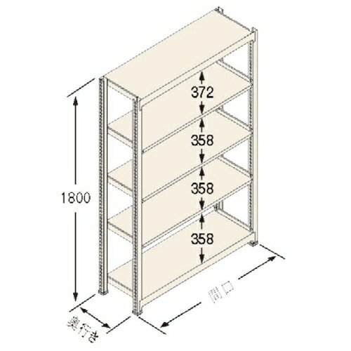 扶桑金属工業 中量ラック　Cタイプ300kg GSN-C1815B5D 独立：棚板天地5段 [法人限定][送料別途お見積り]