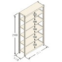 【商品説明】 ●各棚板の高さは50mmピッチで調節可能。 ●ボトルレスで組み立て簡単。連結・増設なども容易です。 ●シンプル構造、強度も抜群。グリップ力が高い「タイロックビーム」を新採用。シンプルな構造でありながら、強度は抜群です。 ●高さ方向の有効寸法がアップ。ビーム形状、支柱への接合位置を変更。従来と比べ高さ方向の有効寸法を広げ、使い勝手をより良くしました。 ●棚受けのフラット化で長尺物にも対応可能。 【注意・使用条件】 ●積載質量制限あり ●間口の外寸は、間口（柱芯）寸法に支柱サイズ（50mm）を足してください。 ●奥行きの外寸は、奥行寸法に、2mmを足してください。 ●連結タイプは単体でのご使用はできません。 製品仕様 ●色：アイボリー色（日塗工348色） ●サイズ(幅×長×高)：1800×450×2100mm ●原産国名：日本 ●仕様：棚板天地6段 ●タイプ：連結 ●最大積載質量（kg/段）：300 ●最大積載質量（kg/間口）：1200 ●間口［柱芯］（mm）：1800 ●間口［有効］（mm）：1750 ●奥行（mm）：450