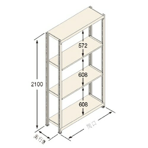 扶桑金属工業 中量ラック　Cタイプ300kg GSN-C2118C4D 独立：棚板天地4段 [法人限定][送料別途お見積り]