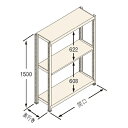 扶桑金属工業 中量ラック　Jタイプ500kg GSN-J1515B3R 連結：棚板天地3段 [法人・事業所限定][送料別途お見積り]